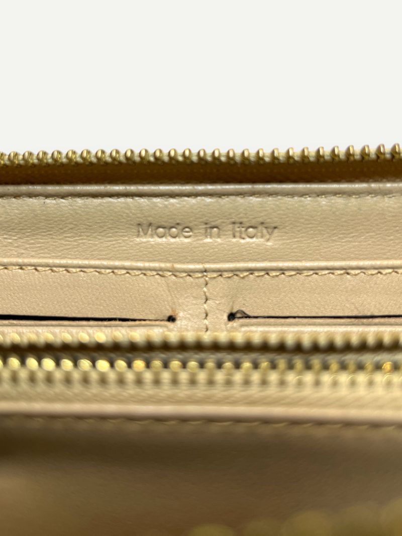 Black and Beige Zip Wallet