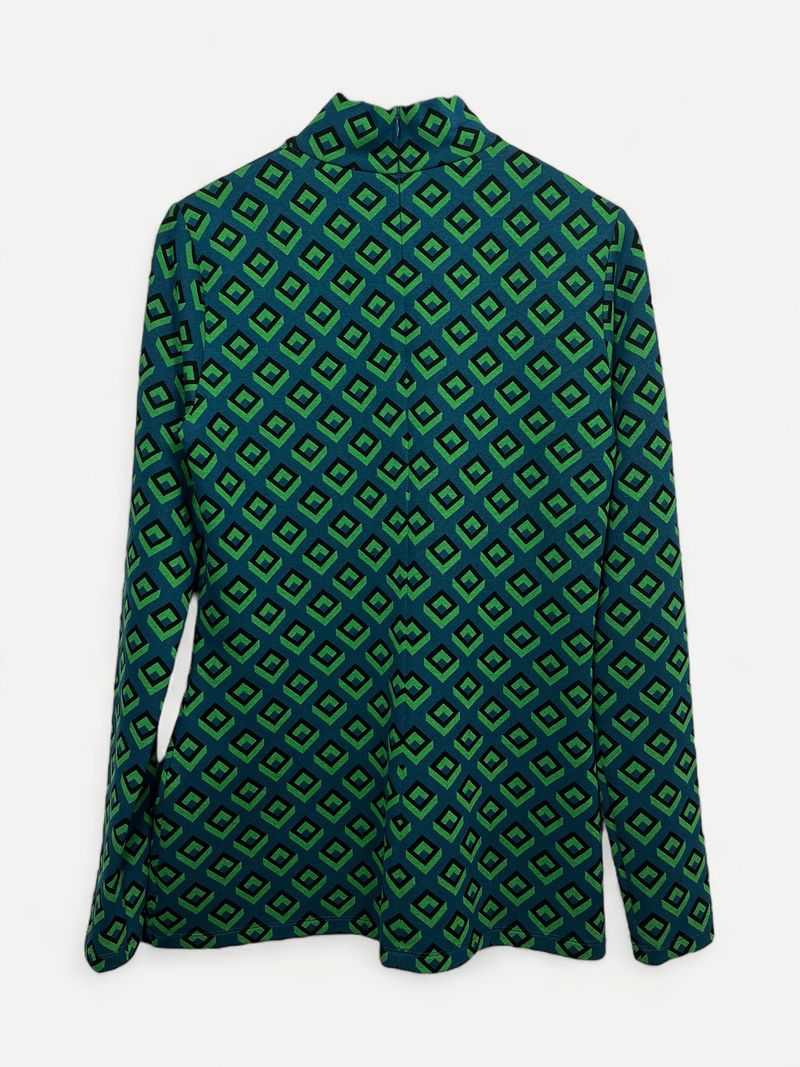 Blue & Green Long Sleeve Top