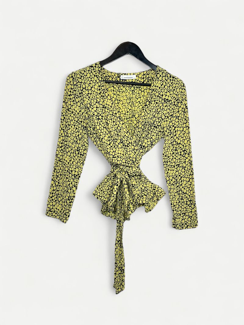 Yellow Wrap Top