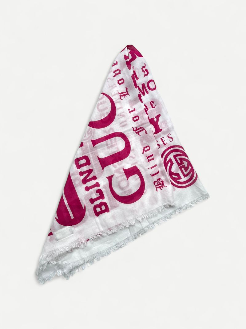 White & Pink Silk Scarf