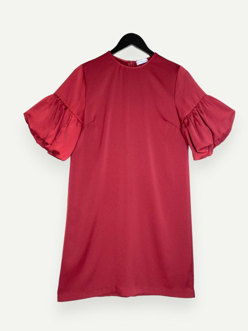 Burgundy Knee Length Dress
