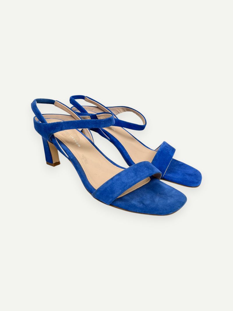 Blue Suede High Heel Sandal
