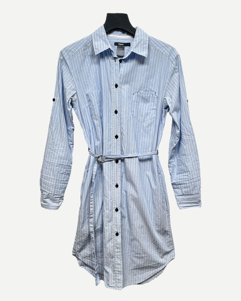 Blue and White Shirt Dress