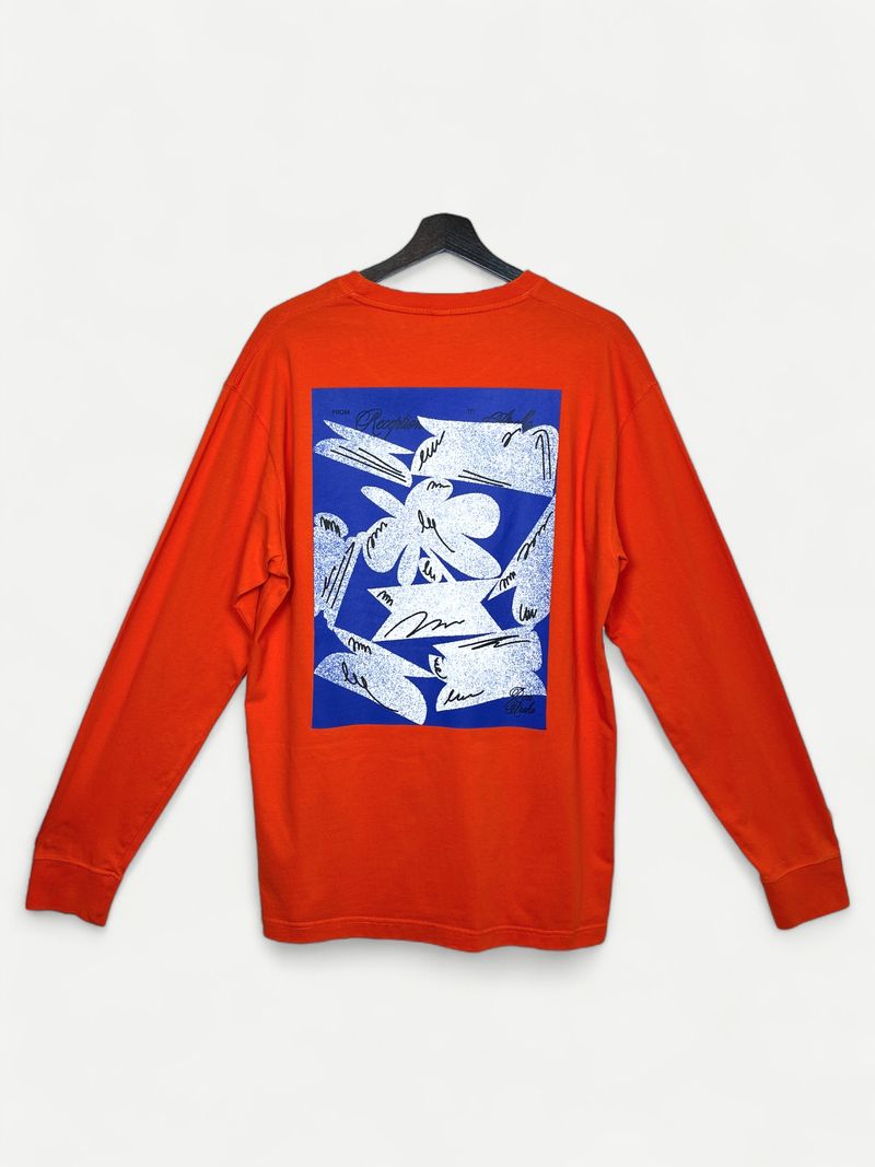 Orange långärmad t-shirt