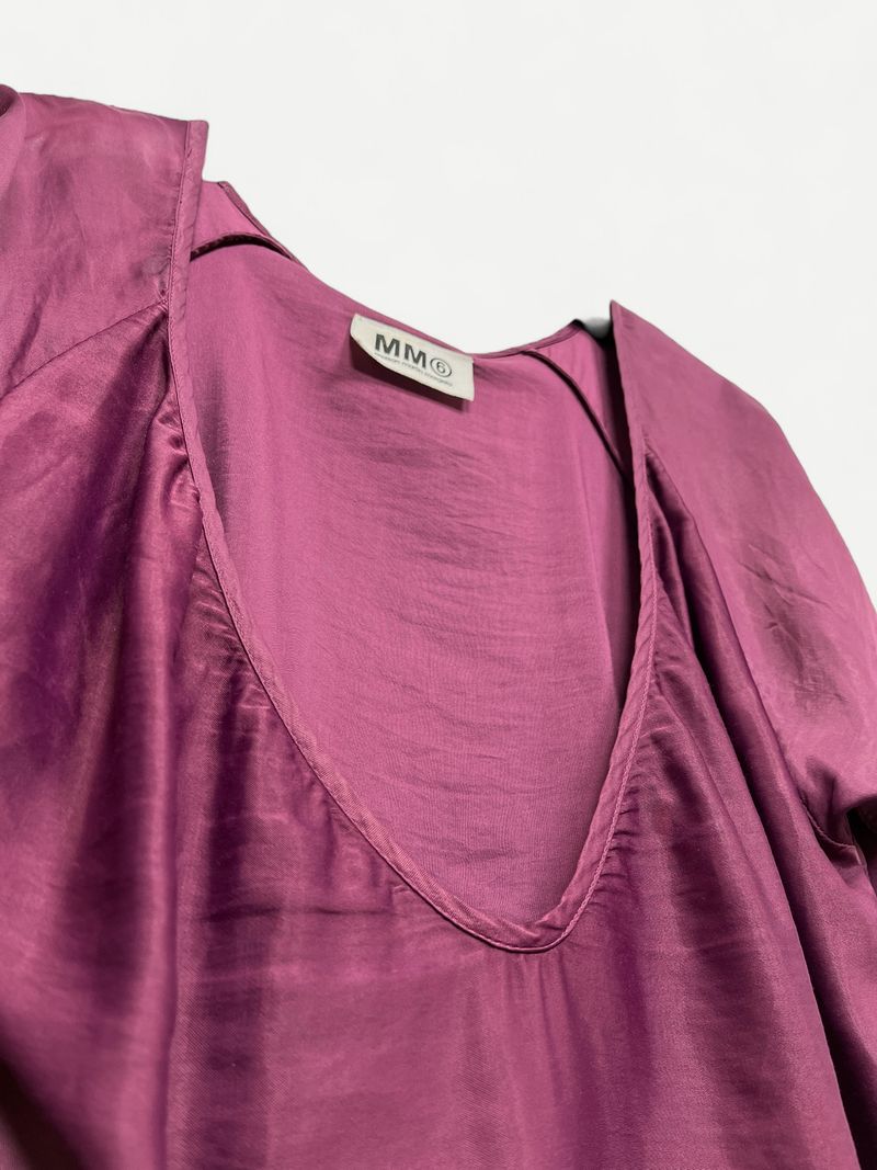 Långärmad topp med auberginemönster