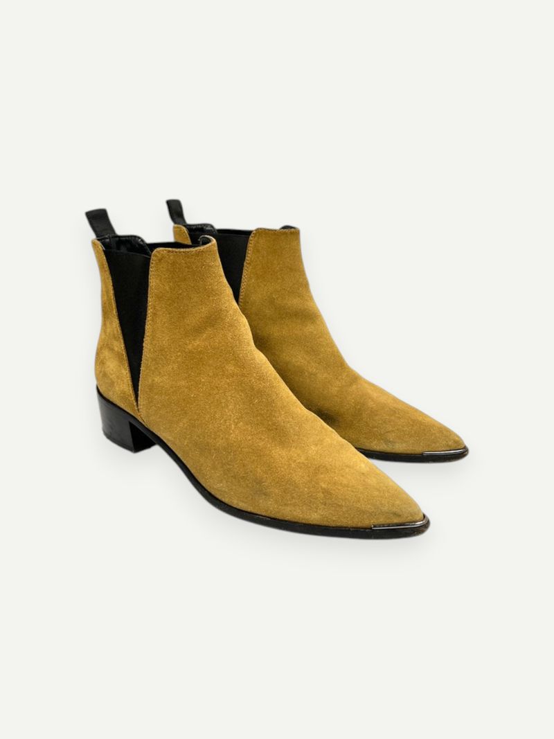 Mustard Yellow Suede Ankle Boot