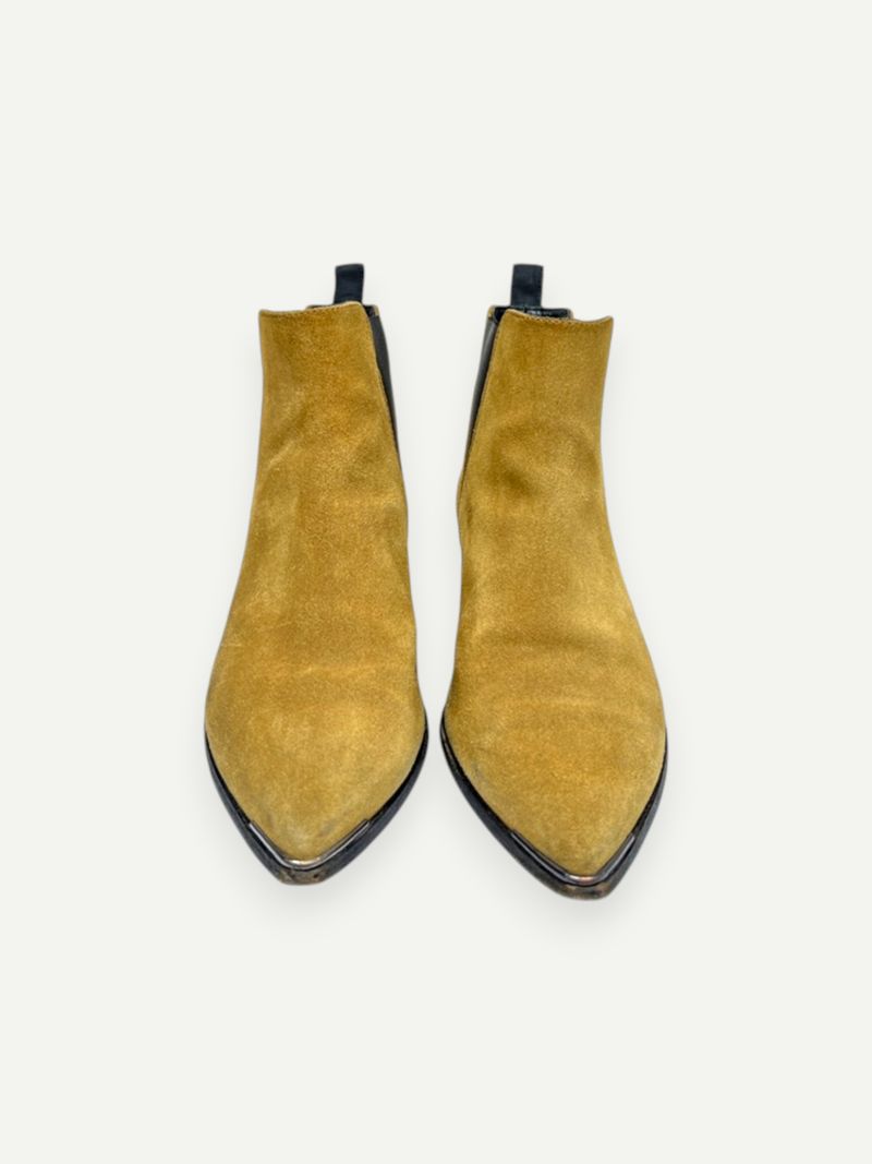 Mustard Yellow Suede Ankle Boot