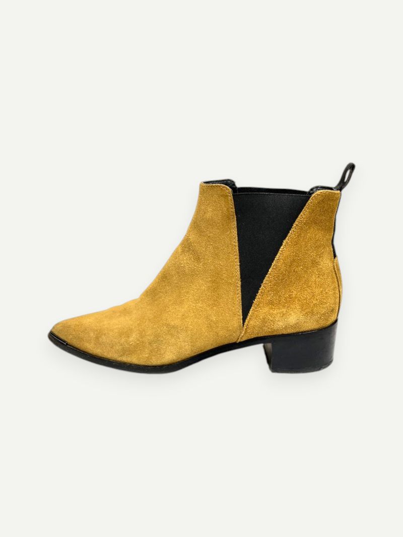 Mustard Yellow Suede Ankle Boot