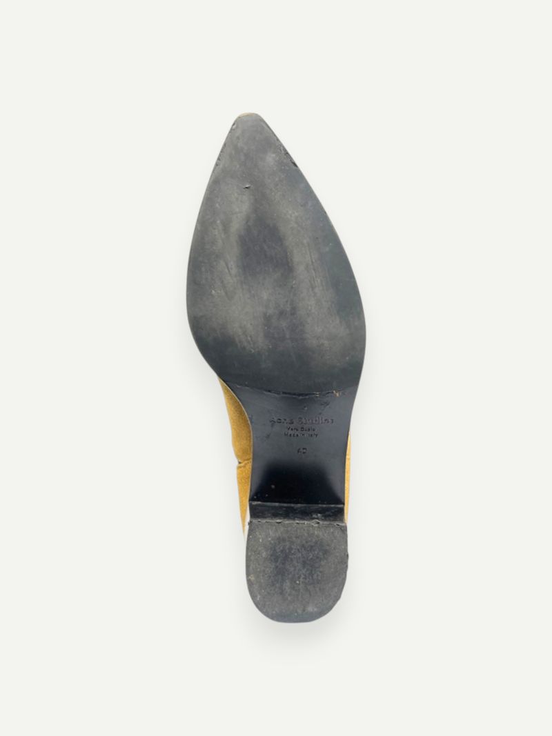 Mustard Yellow Suede Ankle Boot