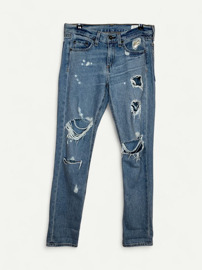 Blue Distressed Skinny Jeans