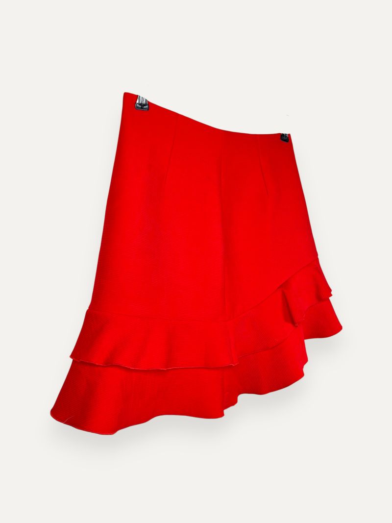 Red Mini Frill Skirt