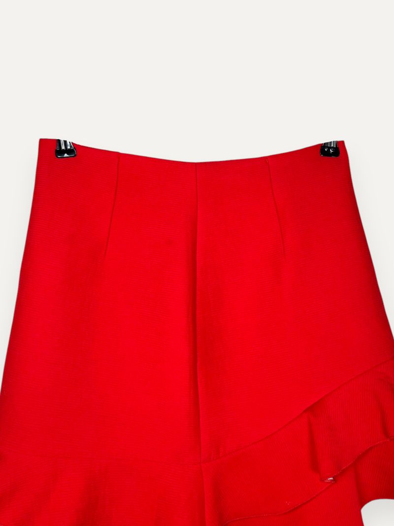 Red Mini Frill Skirt