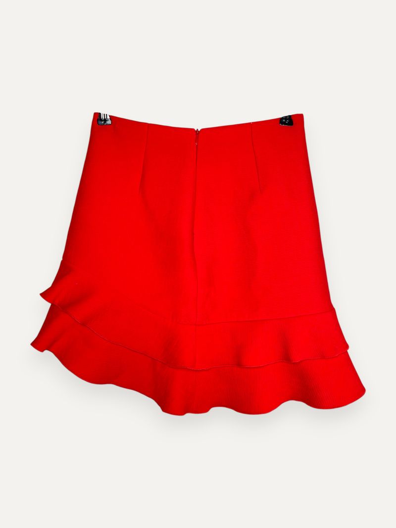 Red Mini Frill Skirt