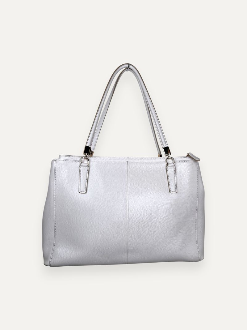 White Leather Tote Bag