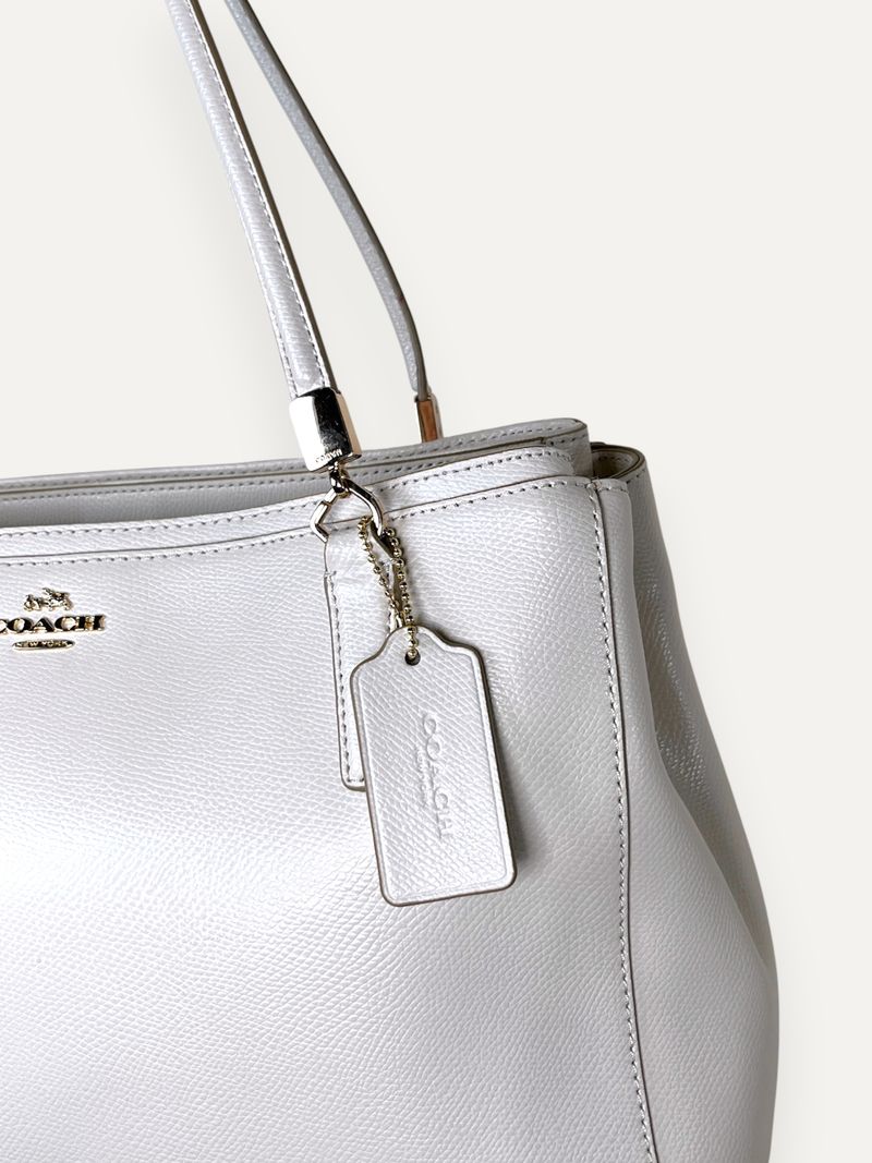 White Leather Tote Bag