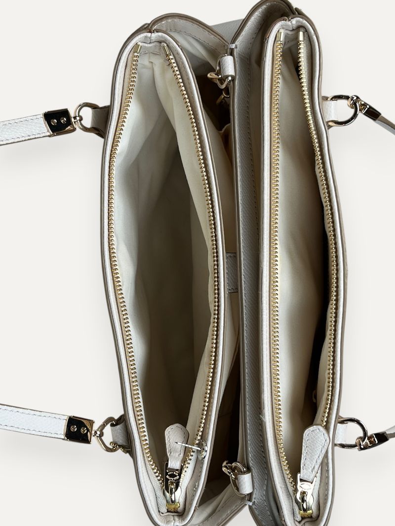 White Leather Tote Bag