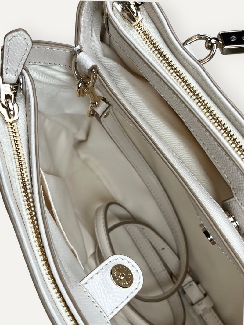 White Leather Tote Bag