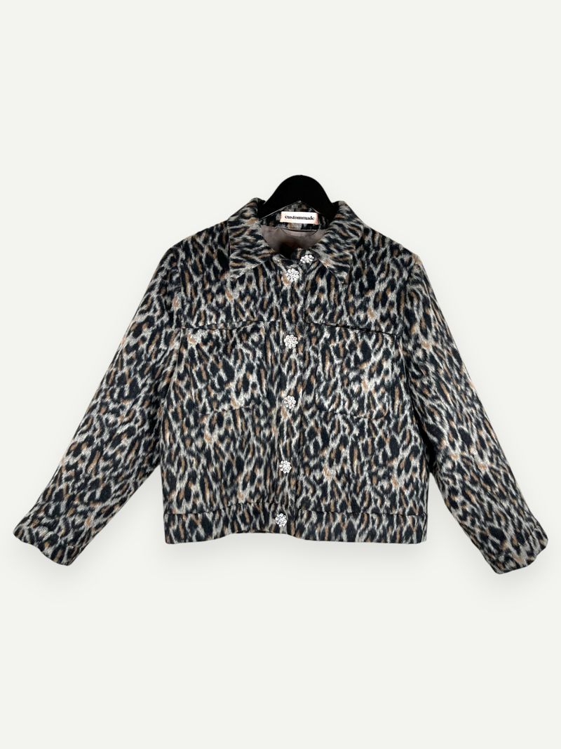 Animal Print Faux Fur Jacket