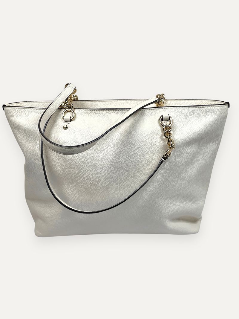 Sophia Tote Bag in White Leather