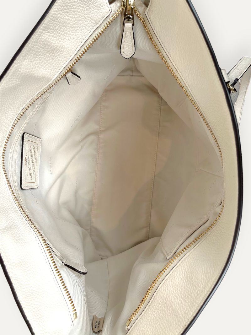 Sophia Tote Bag in White Leather