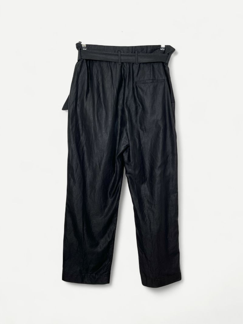 Black Cotton & Linen Pant