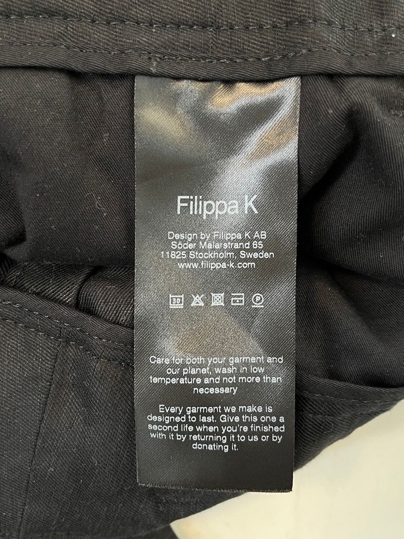 Svarta bomulls- och linnebyxor