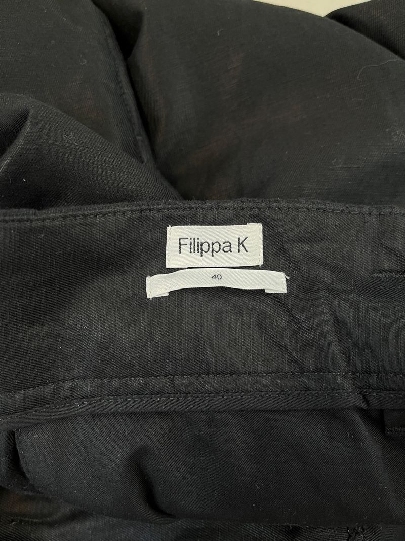 Svarta bomulls- och linnebyxor