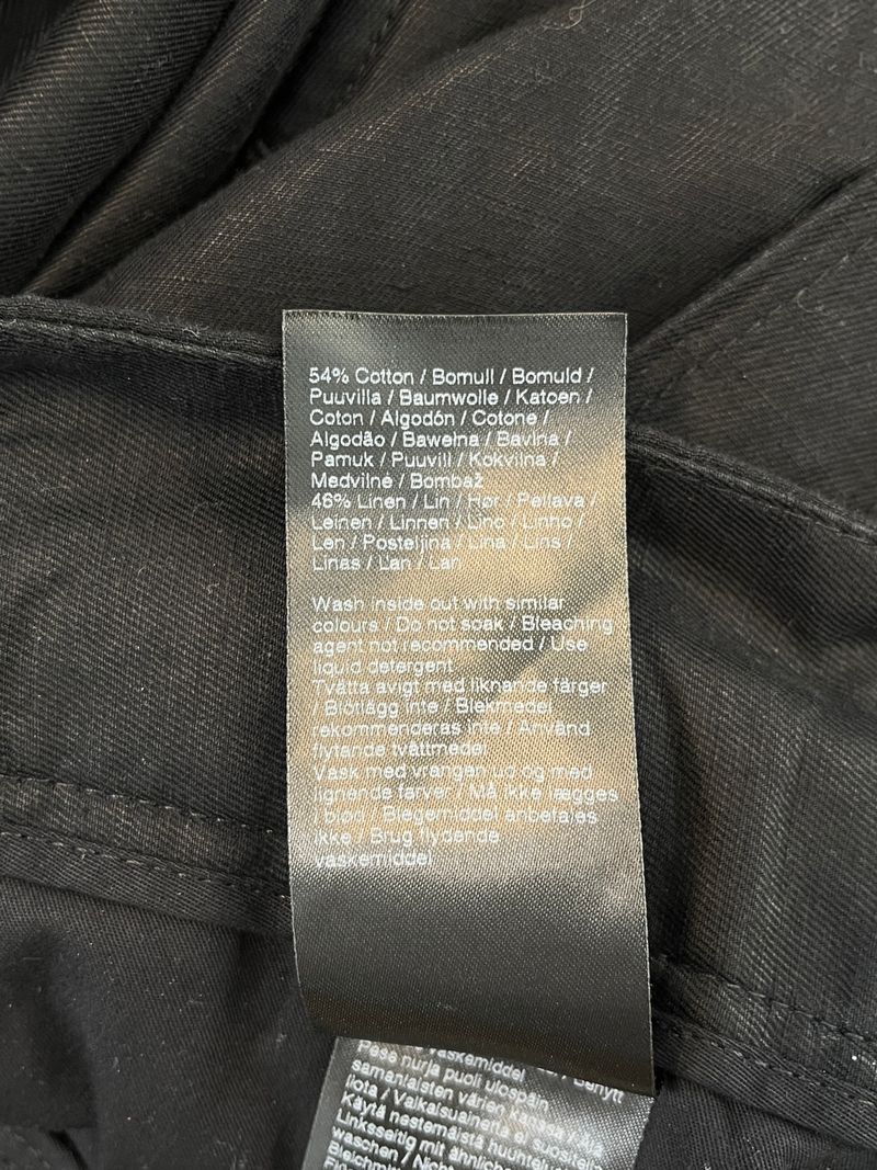 Svarta bomulls- och linnebyxor