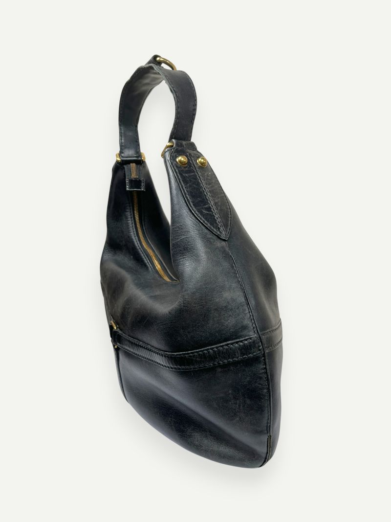 Amalfi Black Leather Hand Bag