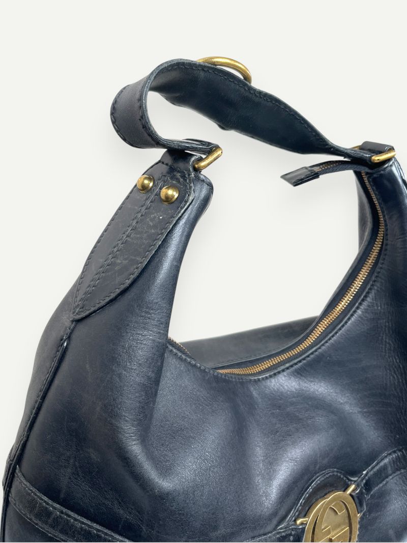 Amalfi Black Leather Hand Bag