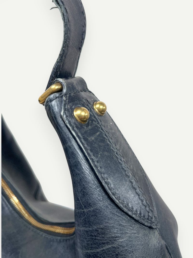 Amalfi Black Leather Hand Bag