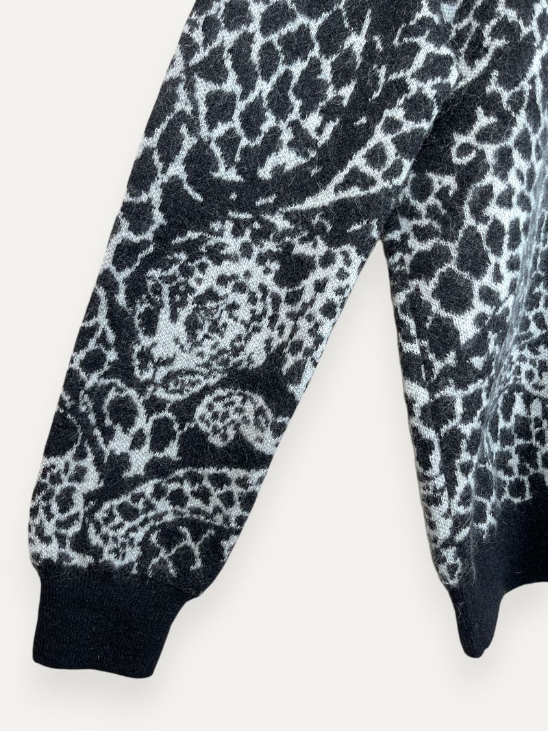 Black Animal Print Knit