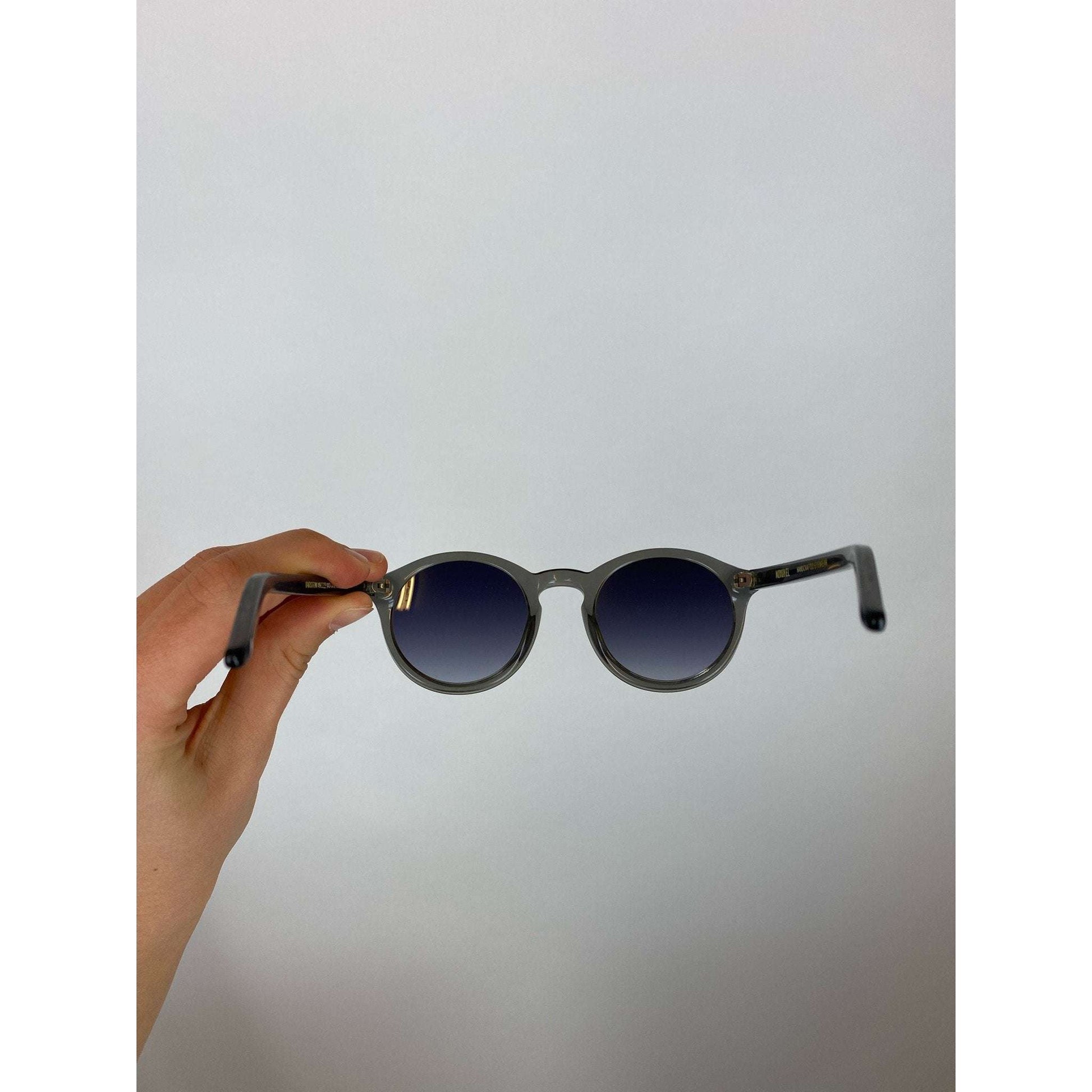 Grey Round Frame Sunglasses by Monokel