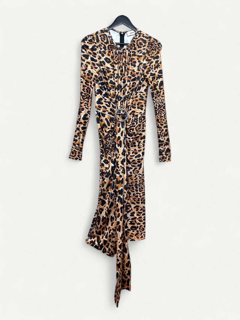 Animal Pattern long sleeve Dress