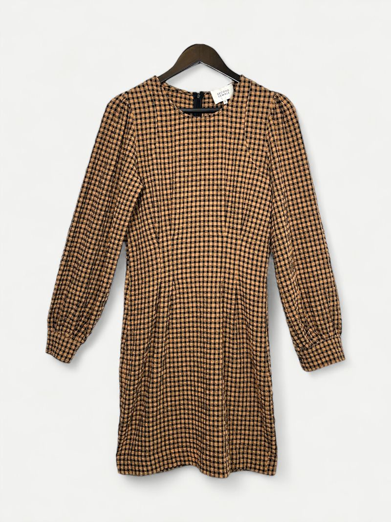 Svart & Brun Knälång Klänning