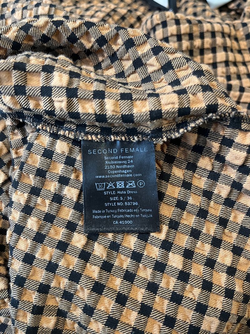 Svart & Brun Knälång Klänning