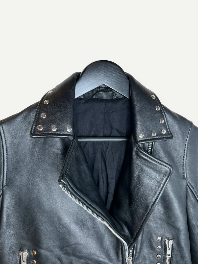 Sanok Black Studded Leather Jacket