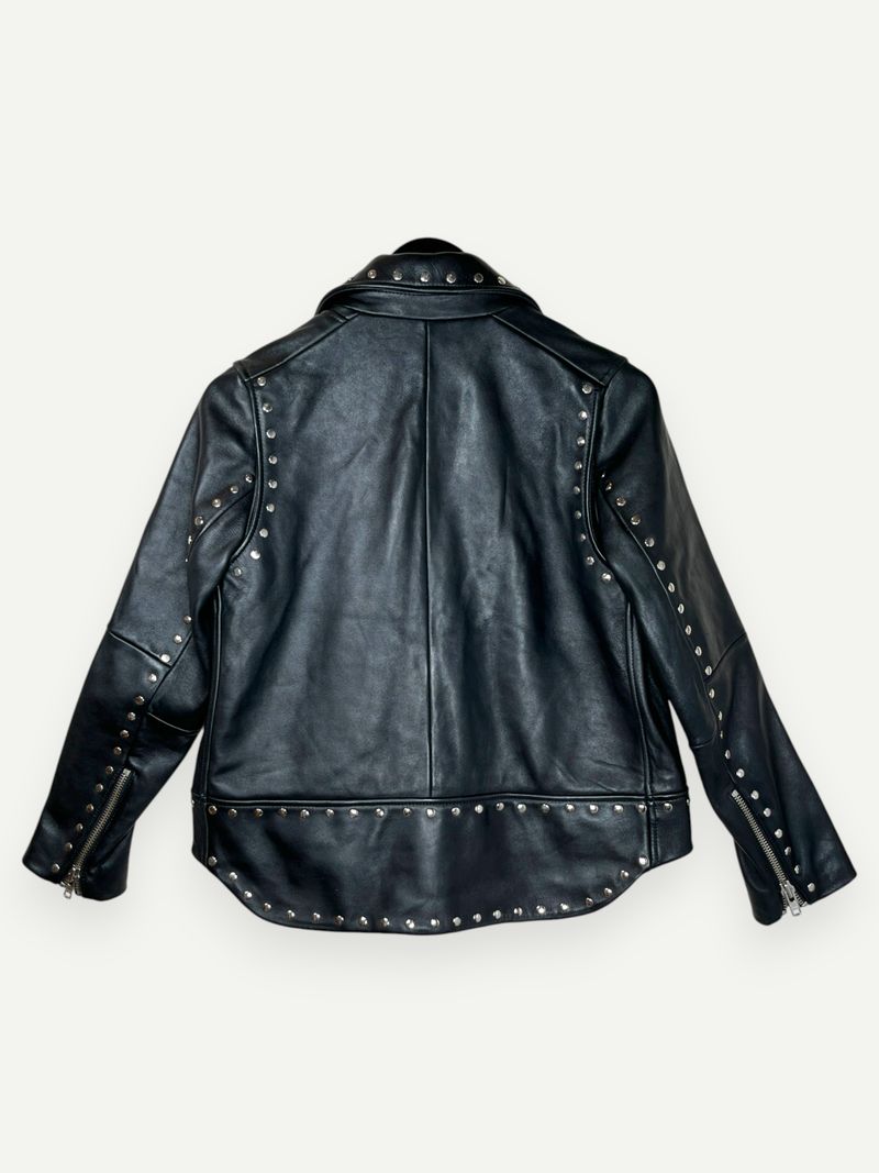 Sanok Black Studded Leather Jacket