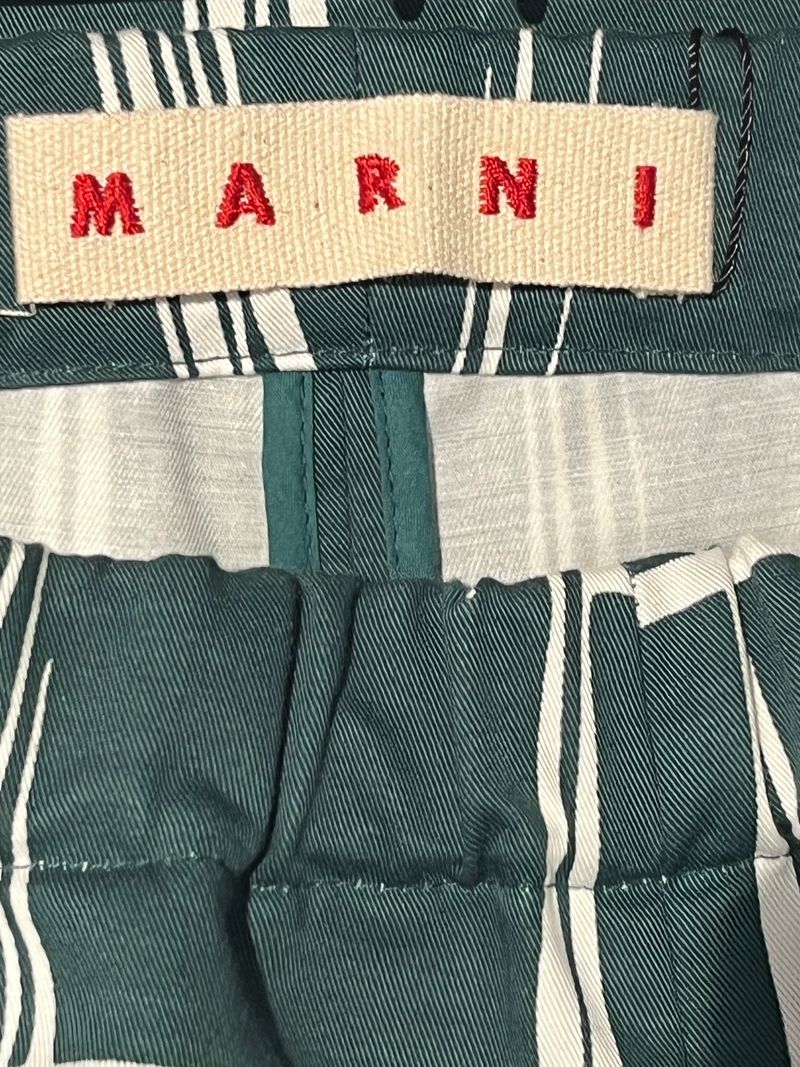 Checkered Green Cotton Pants