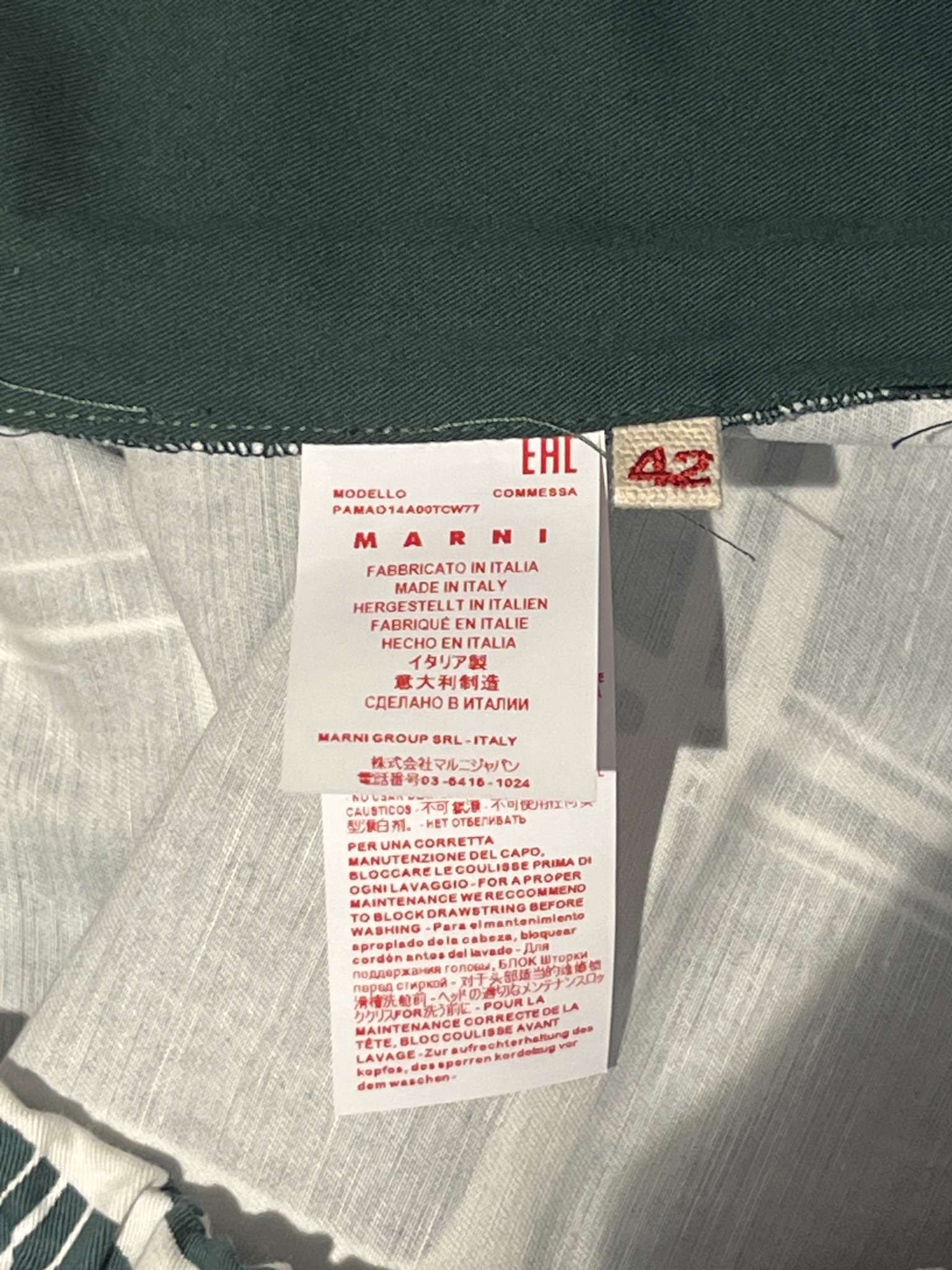 Checkered Green Cotton Pants