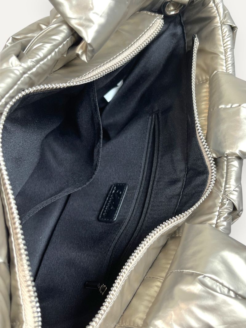 Woven Silver Tote Bag