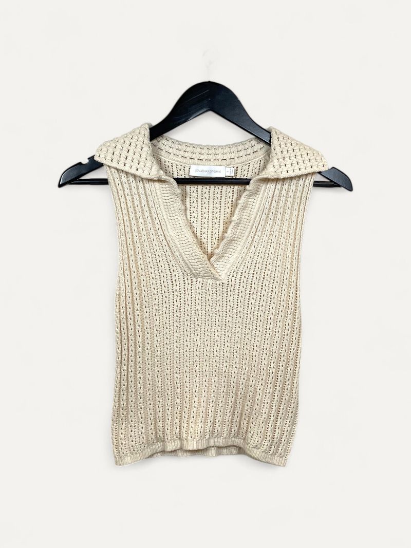 Cream Sleeveless Top