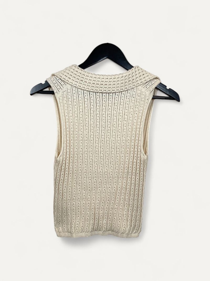 Cream Sleeveless Top