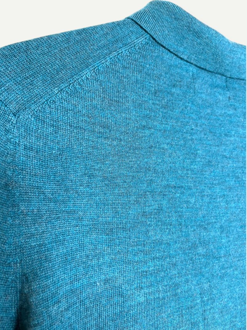 Teal Wool Polo Knit