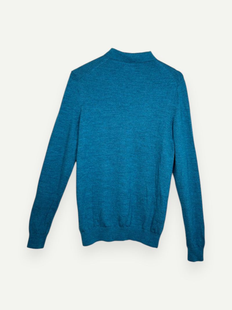 Teal Wool Polo Knit