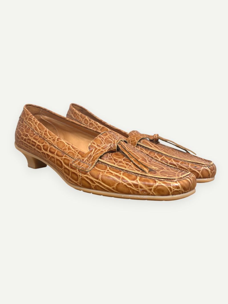 Caramel Croc Loafers