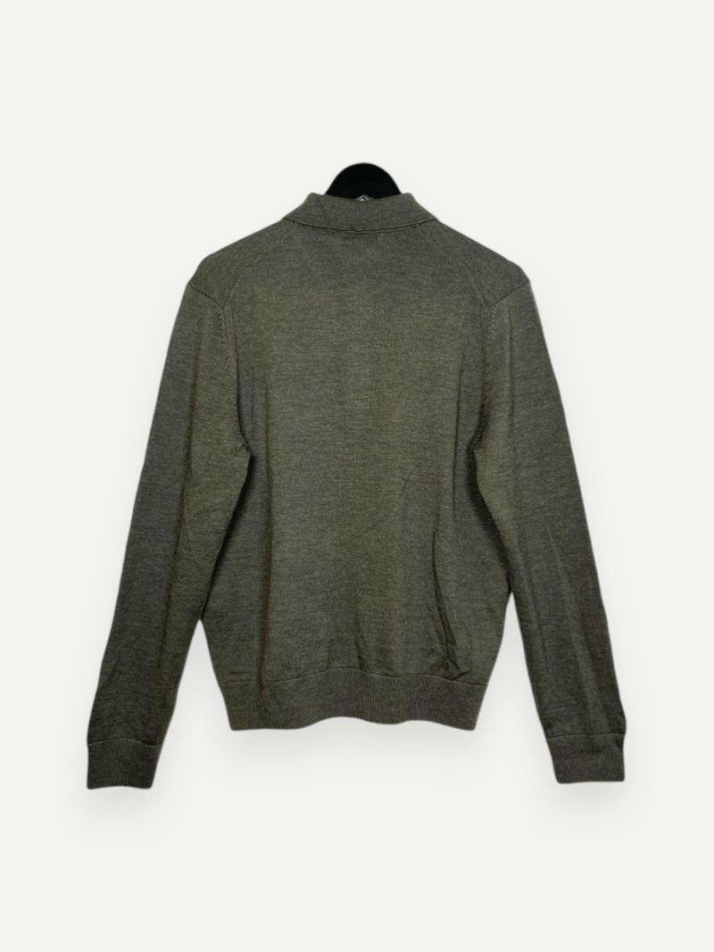 Dark Green Wool Polo Knit