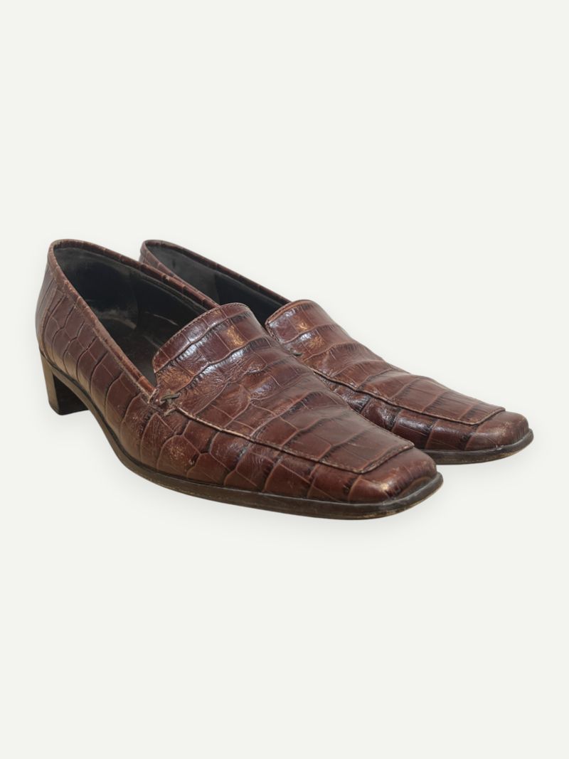 Brown Croc Loafers