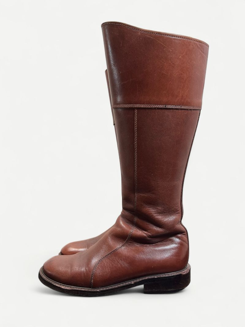 Brown Knee High Boots by Yohji Yamamoto