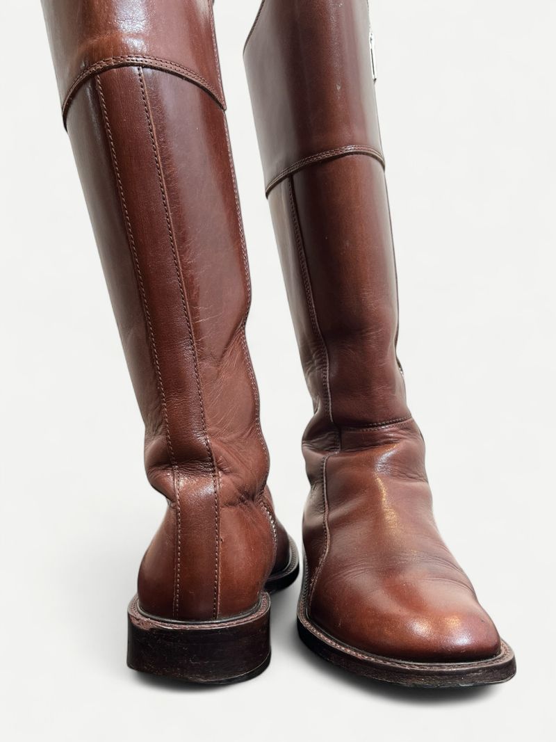 Brown Knee High Boots by Yohji Yamamoto